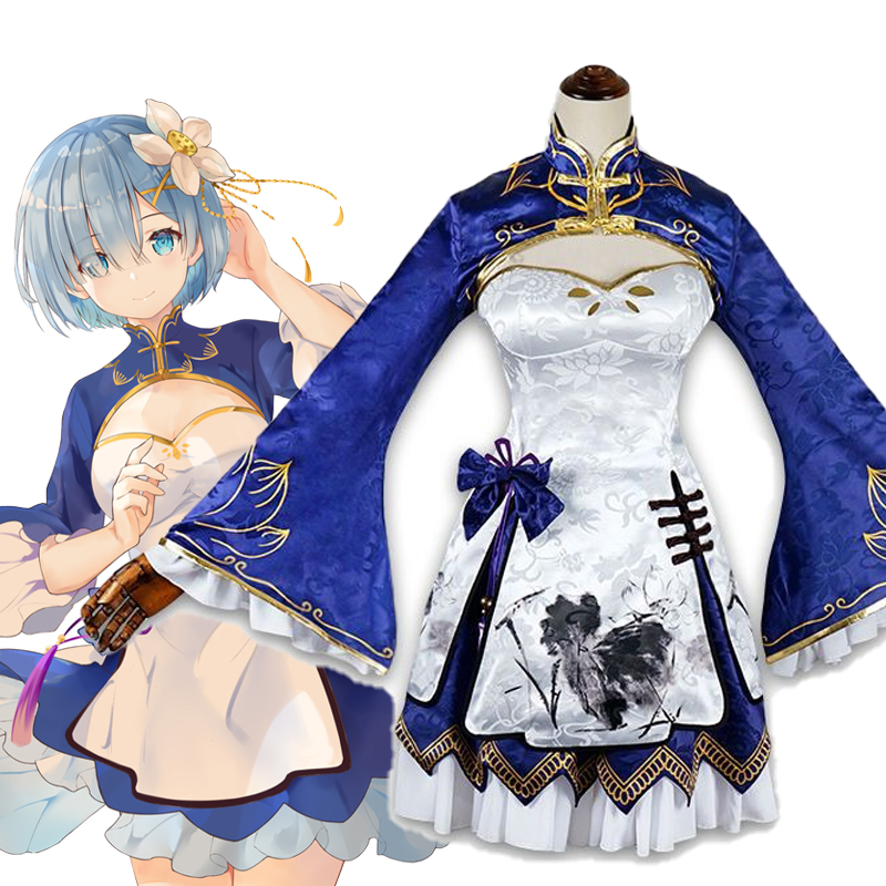 Japanese Lifestyle Anime - Rem Ram Cosplay Cheongsam Anime Re:Life
