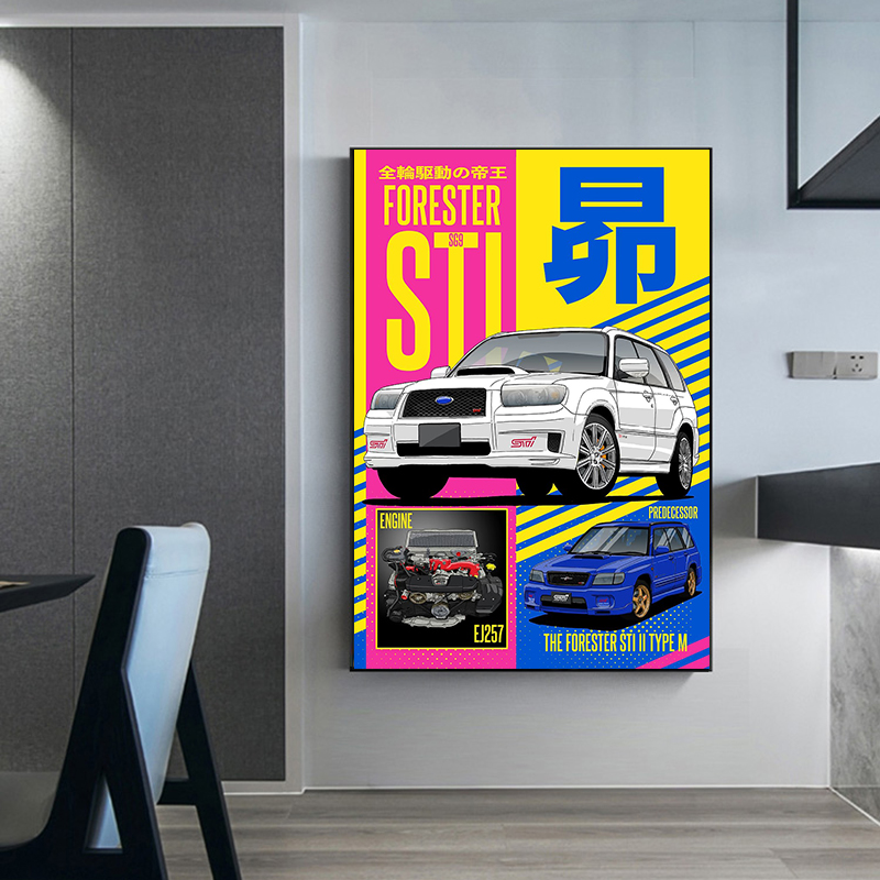 Japanese Subaru Car Poster Cla - Japanese Car Lifestyle 评论和价格