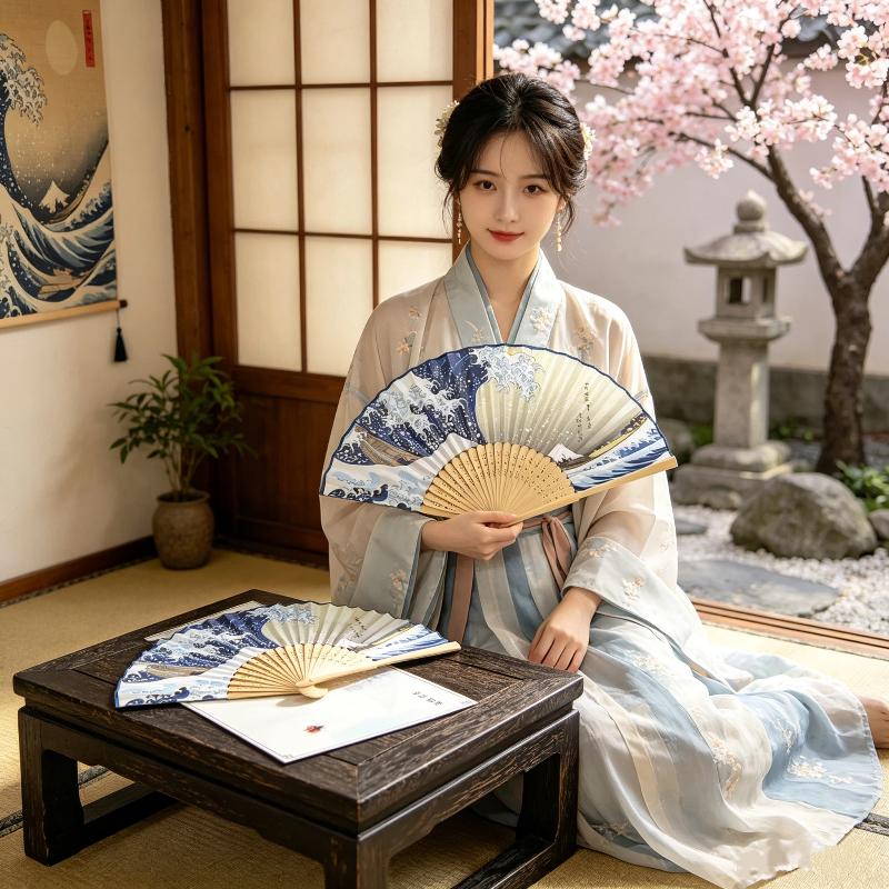 Ukiyoe Wave Bamboo Folding Fan - Fan Sensu Folding 评论和价格